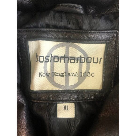 Boston Harbour Soft Leather Bomber Jacket New England 1630 Mens Size XL - Picture 5 of 5